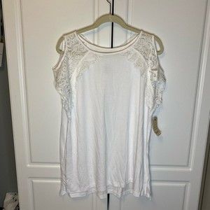 NWT St. John’s Bay women’s plus size cold shoulder lace blouse